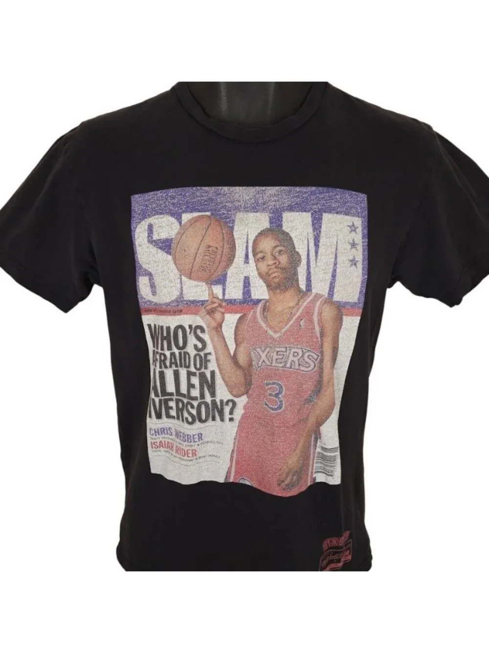 Allen Iverson T Shirt Mens Size Small Black Philadelphia 76ers Slam Magazine